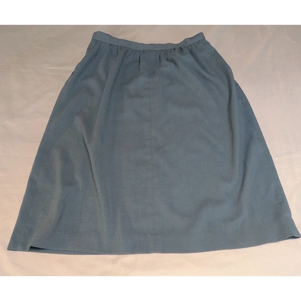 Jones New York Pleated Midi Skirt Womens 16 Blue‎ Excellent Textured A-Line